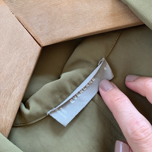 Everlane The Japanese Go Weave Button Down Shirt Dress Green 6 - Picture 6 of 6
